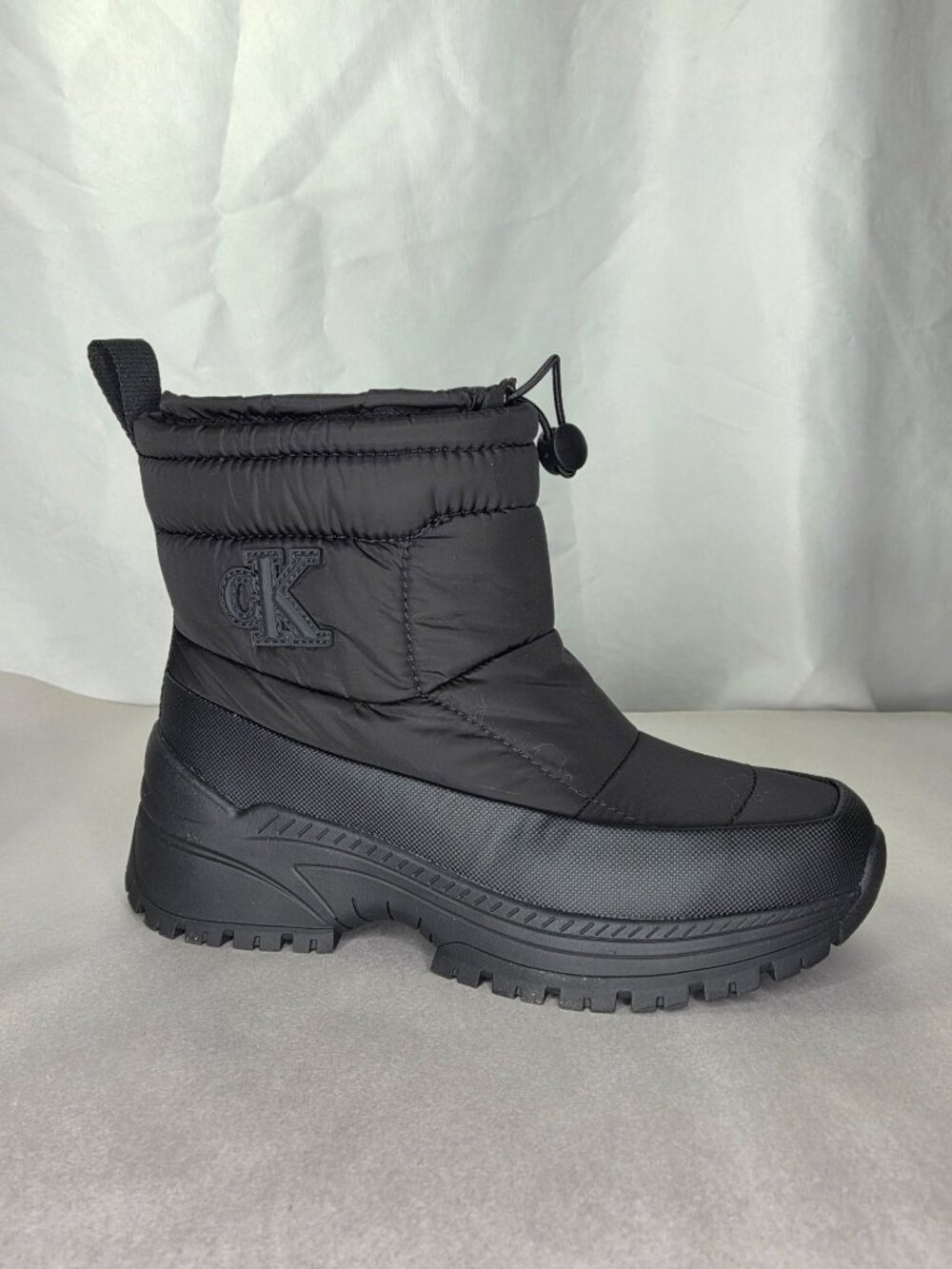 Calvin Klein Nelsa Round Toe Casual Lug Sole Booties - Black, Size: 6.5 M